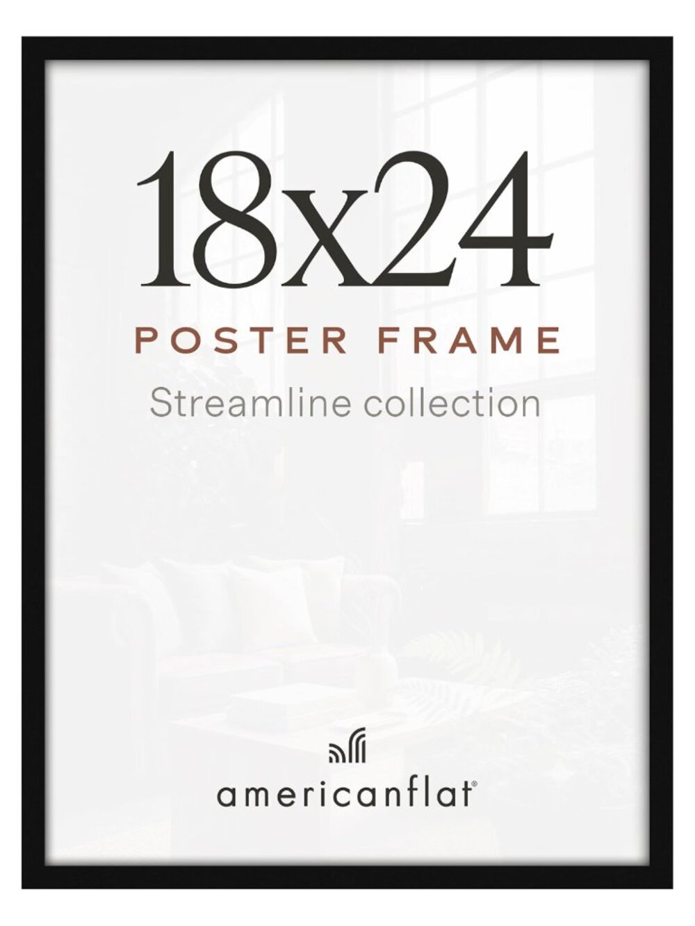 Americanflat 18x24 Poster Frame Slim Molding Durable PVC Plexiglass Wall Mount